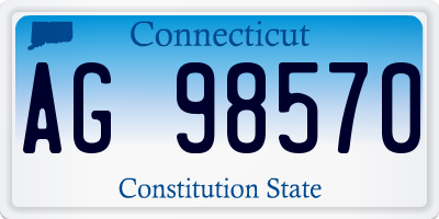 CT license plate AG98570
