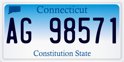 CT license plate AG98571