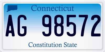 CT license plate AG98572