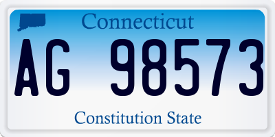 CT license plate AG98573