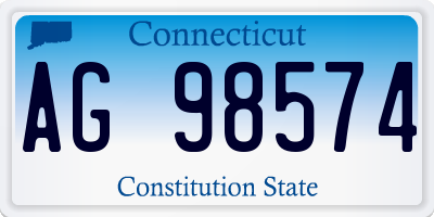 CT license plate AG98574