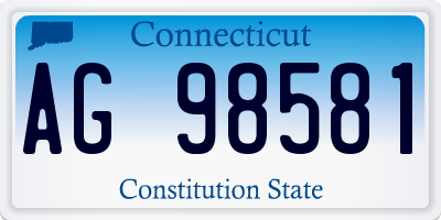 CT license plate AG98581