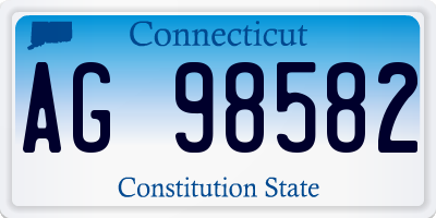 CT license plate AG98582