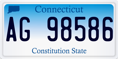 CT license plate AG98586