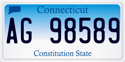 CT license plate AG98589