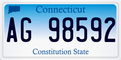 CT license plate AG98592