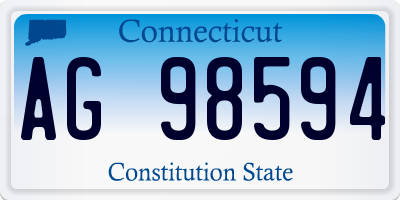 CT license plate AG98594