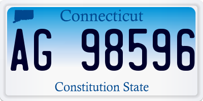 CT license plate AG98596