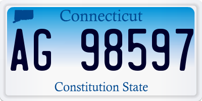 CT license plate AG98597