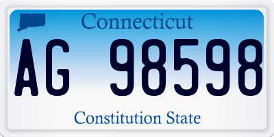 CT license plate AG98598
