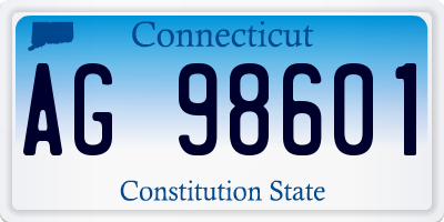 CT license plate AG98601