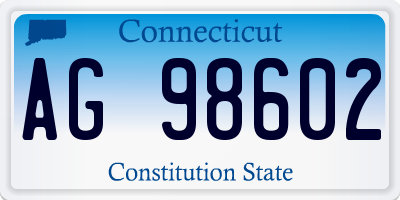 CT license plate AG98602