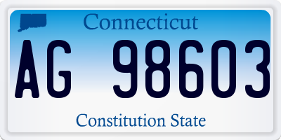 CT license plate AG98603