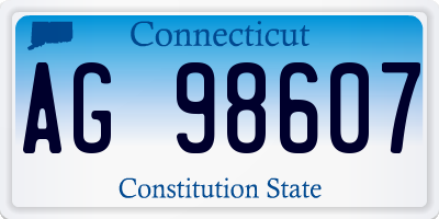 CT license plate AG98607