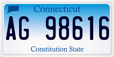 CT license plate AG98616