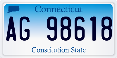 CT license plate AG98618