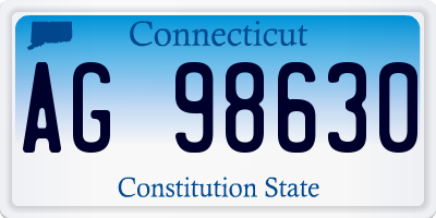 CT license plate AG98630