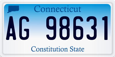 CT license plate AG98631