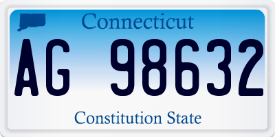 CT license plate AG98632