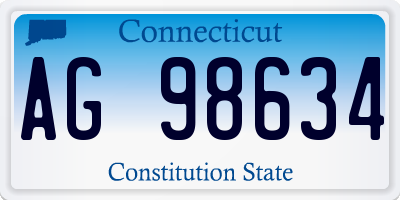 CT license plate AG98634