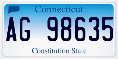 CT license plate AG98635