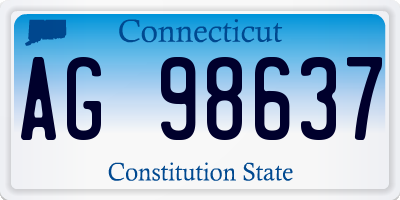 CT license plate AG98637