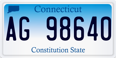 CT license plate AG98640
