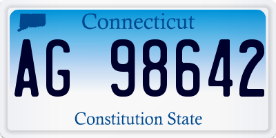 CT license plate AG98642
