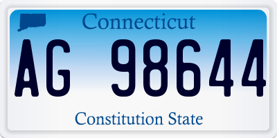 CT license plate AG98644