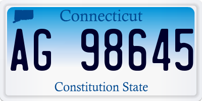 CT license plate AG98645