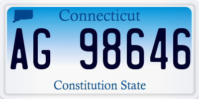 CT license plate AG98646
