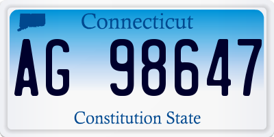 CT license plate AG98647