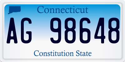 CT license plate AG98648