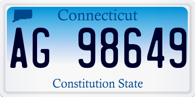 CT license plate AG98649