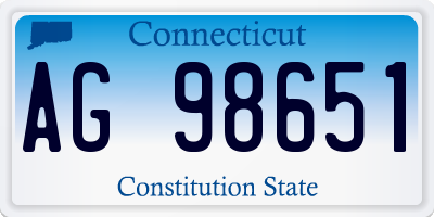 CT license plate AG98651