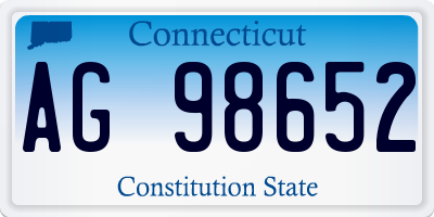 CT license plate AG98652