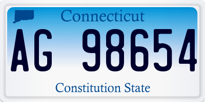 CT license plate AG98654