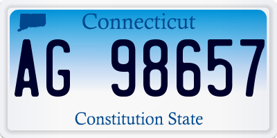 CT license plate AG98657