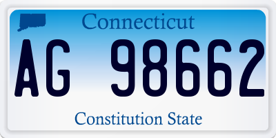 CT license plate AG98662