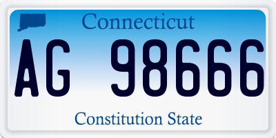 CT license plate AG98666