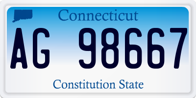 CT license plate AG98667