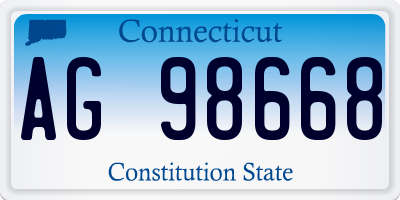 CT license plate AG98668