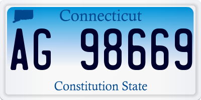 CT license plate AG98669