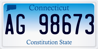 CT license plate AG98673