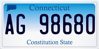CT license plate AG98680