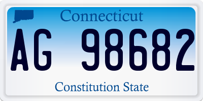 CT license plate AG98682