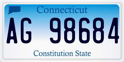 CT license plate AG98684