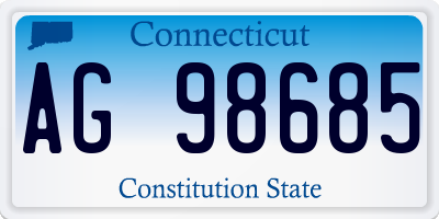 CT license plate AG98685