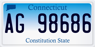 CT license plate AG98686