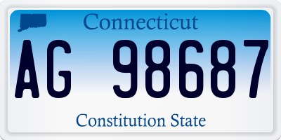 CT license plate AG98687